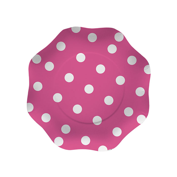 PIATTI 18 CM POIS FUCSIA